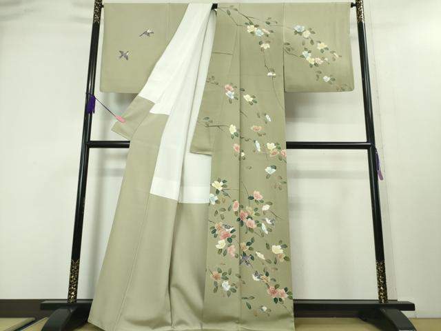 平和屋本店■極上　京友禅工芸作家　小宮山彌一　訪問着　花鳥文　暈し染め　逸品　DZAA3931kh5