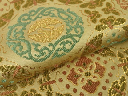 平和屋本店●極上 龍村晋謹製 全通柄袋帯 天平向鳥蝶文錦 金糸 逸品 DZAA3949kh5