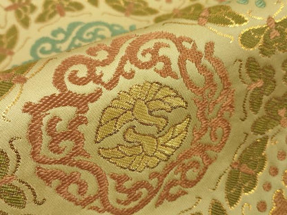 平和屋本店●極上 龍村晋謹製 全通柄袋帯 天平向鳥蝶文錦 金糸 逸品 DZAA3949kh5