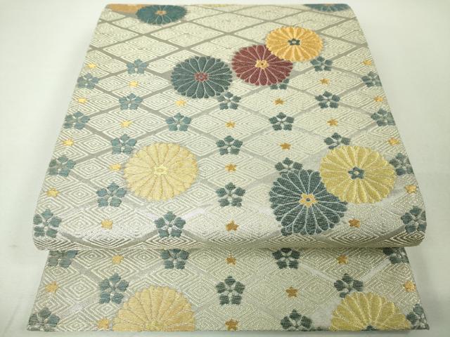 平和屋本店■極上　紋屋井関　御寮織　六通柄袋帯　菊文　入子菱　金銀糸　逸品　未使用　DZAA3959kh5