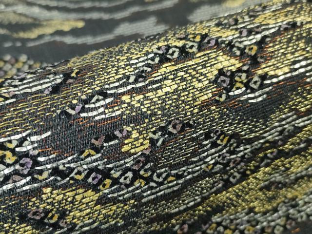 平和屋本店□希少 絞りの開祖 竹田庄九郎 六通柄袋帯 スリー