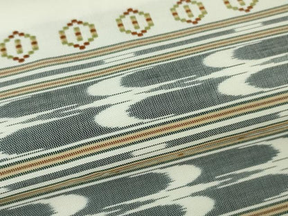 平和屋本店■希少　人間国宝　宮平初子　琉球古代織　首里花織　九寸名古屋帯　トゥイグヮー　逸品　DZAA3979kh5