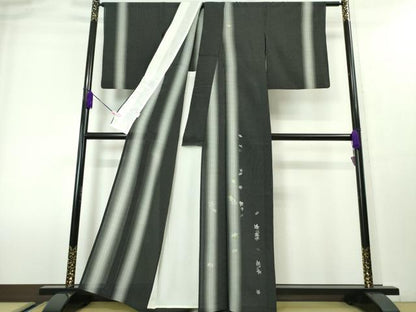 平和屋本店■極上　夏物　銀座もとじ　本塩沢　夏塩沢　訪問着　楓　黒地　逸品　DZAA4008kh5