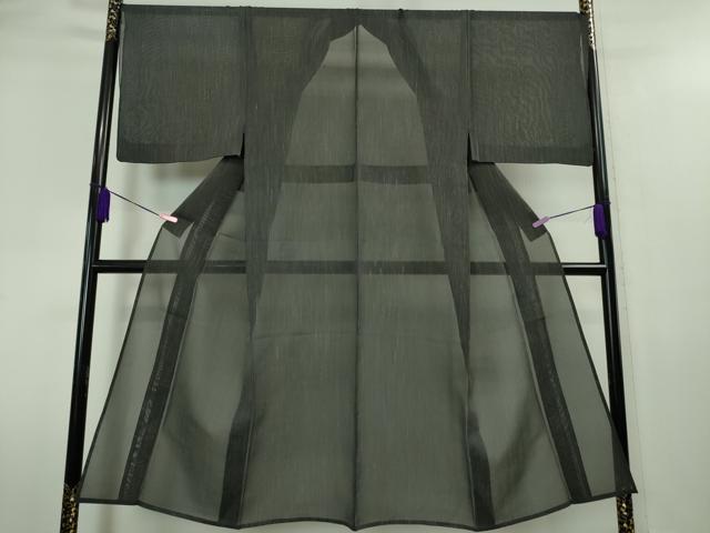 平和屋本店＊極上　夏物　男性　本塩沢　夏塩沢　やまだ織　縞　黒地　証紙付き　逸品　DZAA4009kh6