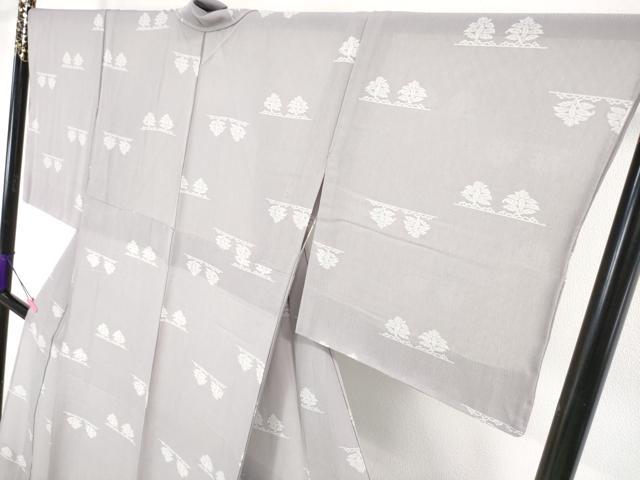平和屋本店■極上　夏物　洗える最高級着物　＜英＞はなぶさ謹製　小紋　紗　草花文　藤色　逸品　未使用　DZAA4011kh5