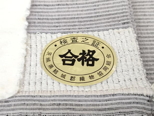 平和屋本店■極上　男性　結城紬　もめんちぢみ　単衣　結城屋謹製　さが美扱い　証紙付き　逸品　DZAA4012kh5