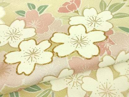 平和屋本店■極上　訪問着　駒刺繍　枝桜　暈し染め　鳥の子色地　金彩　逸品　DZAA4014kh5