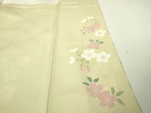 平和屋本店■極上　訪問着　駒刺繍　枝桜　暈し染め　鳥の子色地　金彩　逸品　DZAA4014kh5
