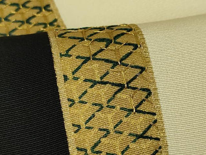 平和屋本店■極上　ジャパンオートクチュール　渡辺雪三郎　訪問着　刺繍　黒×鳥の子色　金糸　逸品　DZAA4025kh5