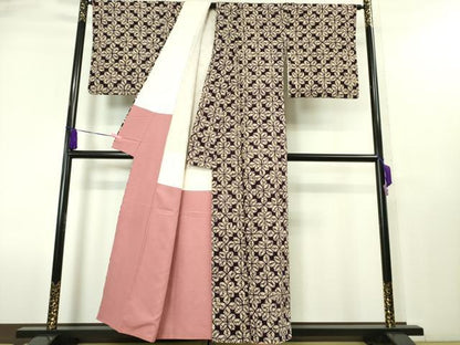 平和屋本店●極上　岩手の匠　草紫堂　南部絞り　紫根染　綿　花尽くし　逸品　DZAA4026kh5