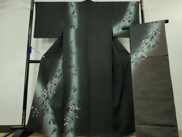 平和屋本店■極上　京都の名門ブランド　銀花仙　訪問着・袋帯セット　蔦の葉花文　羊羹色地　暈し染め　逸品　未使用　DZAA4030kh5