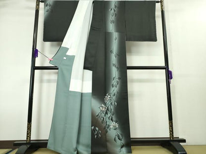 平和屋本店■極上　京都の名門ブランド　銀花仙　訪問着・袋帯セット　蔦の葉花文　羊羹色地　暈し染め　逸品　未使用　DZAA4030kh5