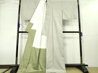 平和屋本店■極上　お召　縞　逸品　未使用　DZAA4033kh5