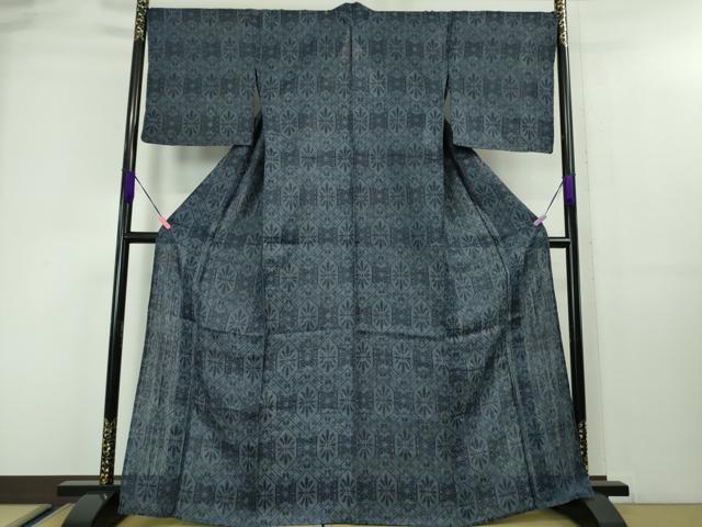 平和屋本店■極上　夏物　重要無形文化財　本場宮古上布　苧麻　吉祥花文　逸品　DZAA4037kh5