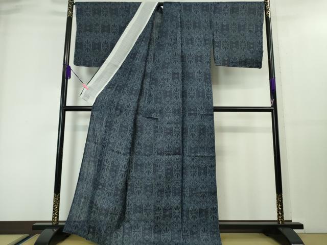 平和屋本店■極上　夏物　重要無形文化財　本場宮古上布　苧麻　吉祥花文　逸品　DZAA4037kh5