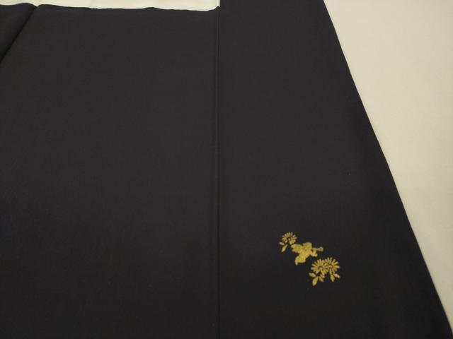 平和屋本店■極上　松田聖子　SEIKO MATSUDA　訪問着　胡蝶蘭　紫黒色地　金彩　逸品　DZAA4038kh5