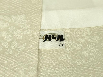 平和屋本店■極上　皇室献上作家　藤井寛　訪問着　駒刺繍　雲取り花文　象牙色地　金彩　逸品　DZAA4040kh5