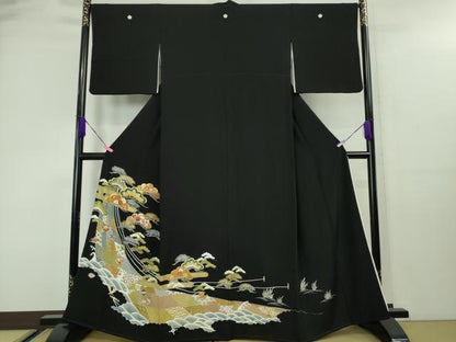 平和屋本店■極上　創業460年・千總　黒留袖　誰が袖好み　駒刺繍　宝尽くし松文　金彩　高島屋扱い　逸品　DZAA4044