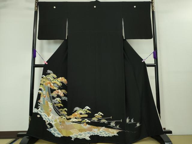 平和屋本店■極上　創業460年・千總　黒留袖　誰が袖好み　駒刺繍　宝尽くし松文　金彩　高島屋扱い　逸品　DZAA4044