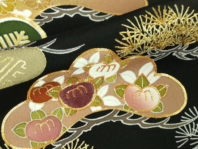 平和屋本店■極上　創業460年・千總　黒留袖　誰が袖好み　駒刺繍　宝尽くし松文　金彩　高島屋扱い　逸品　DZAA4044