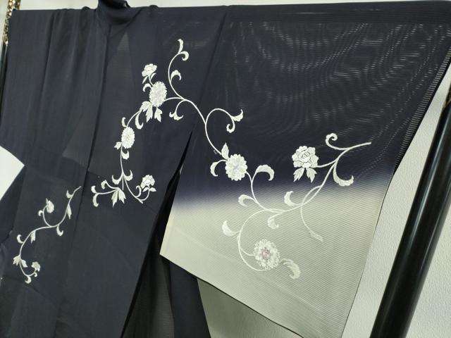 平和屋本店■極上　夏物　訪問着　総刺繍　絽　花唐草文　暈し染め　銀糸　さが美扱い　逸品　DZAA4046kh5