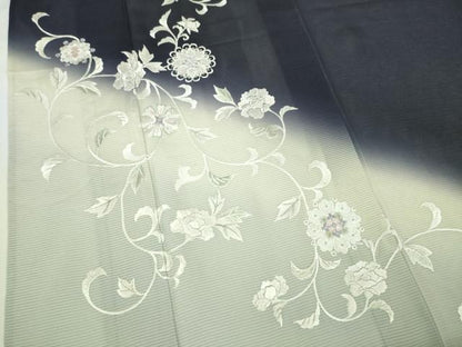 平和屋本店■極上　夏物　訪問着　総刺繍　絽　花唐草文　暈し染め　銀糸　さが美扱い　逸品　DZAA4046kh5