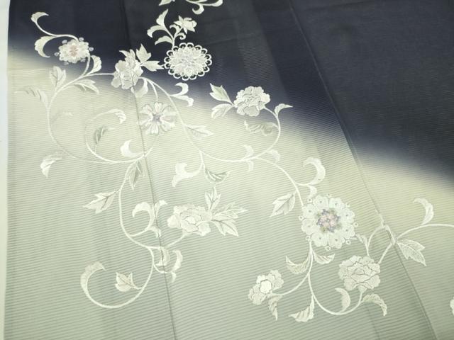 平和屋本店■極上　夏物　訪問着　総刺繍　絽　花唐草文　暈し染め　銀糸　さが美扱い　逸品　DZAA4046kh5