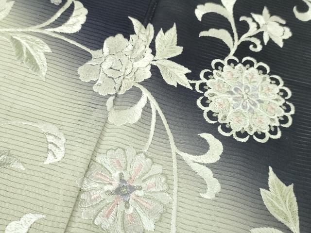 平和屋本店■極上　夏物　訪問着　総刺繍　絽　花唐草文　暈し染め　銀糸　さが美扱い　逸品　DZAA4046kh5