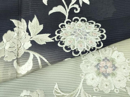 平和屋本店■極上　夏物　訪問着　総刺繍　絽　花唐草文　暈し染め　銀糸　さが美扱い　逸品　DZAA4046kh5