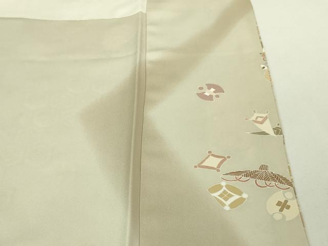 平和屋本店■極上　創業460年・千總　訪問着　駒刺繍　折り鶴　宝尽くし　暈し染め　灰白色地　金彩　三越扱い　逸品　未使用　DZAA4056kh5