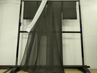 平和屋本店■希少　夏物　本場黄八丈　夏黄八　紗紬　伝統工芸士　西條吉広　三越扱い　証紙付き　逸品　未使用　DZAA4058kh5