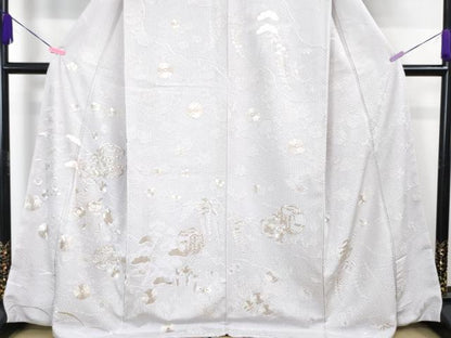 平和屋本店■極上　中国三大刺繍　スワトウ刺繍　汕頭刺繍　総刺繍　訪問着　宝尽くし　雪輪花文　白藤色地　金糸　逸品　DZAA4063kh5