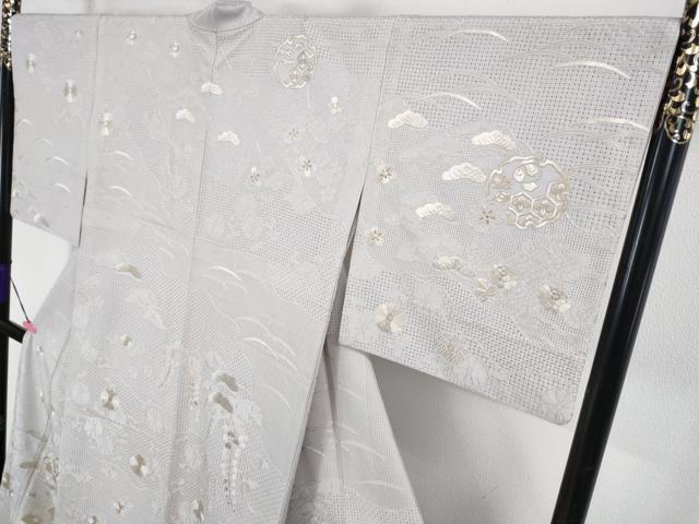 平和屋本店■極上　中国三大刺繍　スワトウ刺繍　汕頭刺繍　総刺繍　訪問着　宝尽くし　雪輪花文　白藤色地　金糸　逸品　DZAA4063kh5