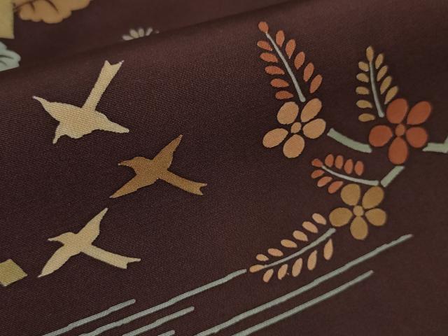 平和屋本店■極上　創業460年・千總　訪問着　刺繍　源氏香　花鳥文　紫鳶色地　金彩　逸品　DZAA4066kh5