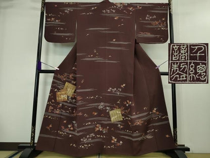 平和屋本店■極上　創業460年・千總　訪問着　刺繍　源氏香　花鳥文　紫鳶色地　金彩　逸品　DZAA4066kh5