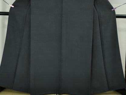 平和屋本店■極上 皇室伊勢神宮御用 山口美術織物 山口弘躬 お召 色無地 千八唐織 御唐衣 黄金の実り 藍鉄色地 反端付き 逸品 DZAA4074kh5