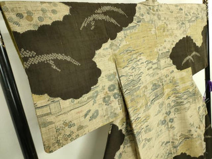 平和屋本店■極上　染織の名門　しょうざん  生紬　御所解文　逸品　DZAA4078kh5