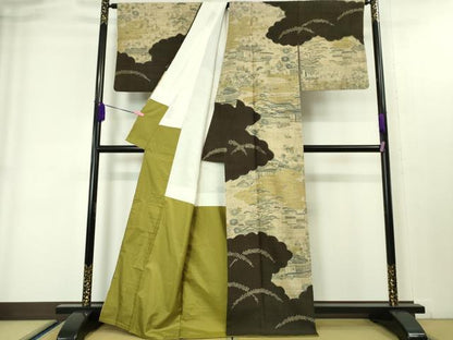平和屋本店■極上　染織の名門　しょうざん  生紬　御所解文　逸品　DZAA4078kh5