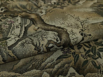 平和屋本店●極上　本場大島紬　十八算　12マルキ　優粋ブランド　屋久杉染　花鳥風景図　窪田織物謹製　証紙付き　逸品　DZAA4080kh5