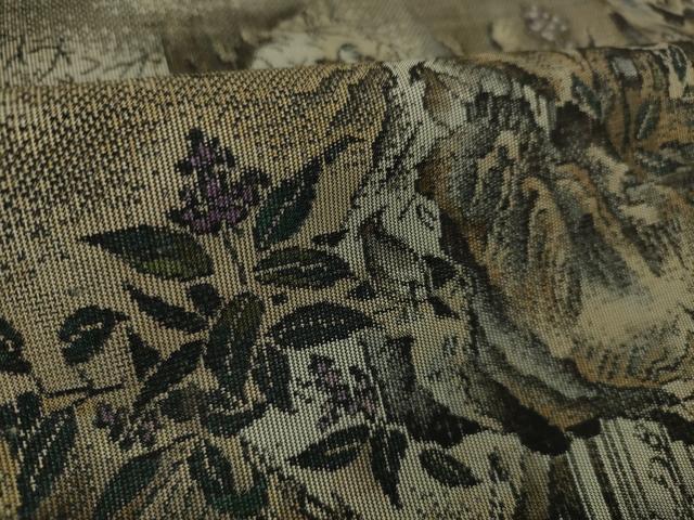 平和屋本店●極上　本場大島紬　十八算　12マルキ　優粋ブランド　屋久杉染　花鳥風景図　窪田織物謹製　証紙付き　逸品　DZAA4080kh5