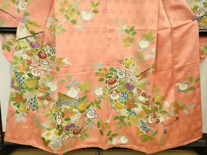 平和屋本店■極上　創業460年・千總　振袖　駒刺繍　誰が袖橘花文　東雲色地　金彩　高島屋扱い　逸品　DZAA4083kh5