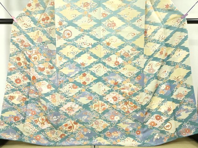 平和屋本店■極上　創業460年・千總　訪問着　駒刺繍　松皮菱吉祥花文　金彩　高島屋扱い　逸品　DZAA4084kh5