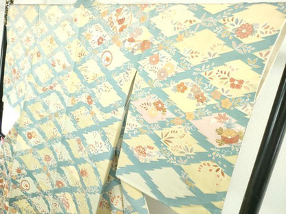 平和屋本店■極上　創業460年・千總　訪問着　駒刺繍　松皮菱吉祥花文　金彩　高島屋扱い　逸品　DZAA4084kh5