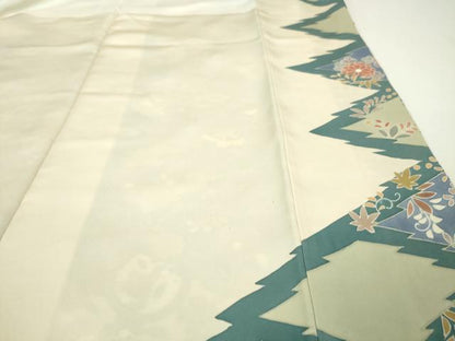 平和屋本店■極上　創業460年・千總　訪問着　駒刺繍　松皮菱吉祥花文　金彩　高島屋扱い　逸品　DZAA4084kh5