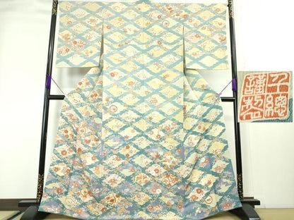 平和屋本店■極上　創業460年・千總　訪問着　駒刺繍　松皮菱吉祥花文　金彩　高島屋扱い　逸品　DZAA4084kh5