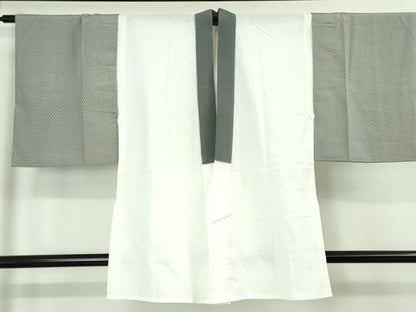 平和屋本店■極上 男性 銀座もとじ 米沢お召 アンサンブル 長羽織・半襦袢セット 着物:蝋色 長羽織:羊羹色 たとう紙付き 逸品 DZAA4109kh5