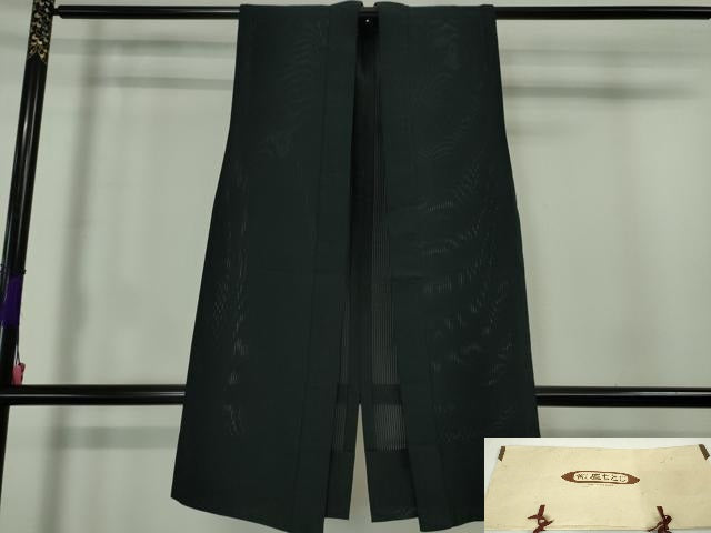平和屋本店■極上　夏物　男性　銀座もとじ　陣羽織　縦絽　濃藍色地　たとう紙付き　逸品　DZAA4541kh5