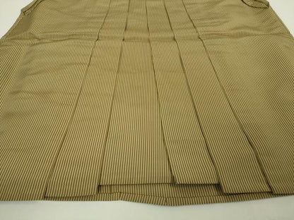 平和屋本店■極上　男性　人間国宝　甲田綏郎　精好仙台平　馬乗袴　縞　黄橡色×白　逸品　DZAA4114kh5