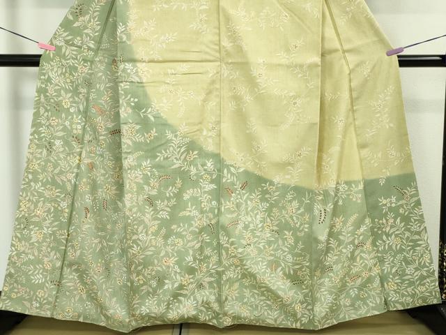 平和屋本店■極上　創業460年・千總　訪問着　本場結城紬地　刺繍　草花文　松坂屋扱い　逸品　未使用　DZAA4125kh5