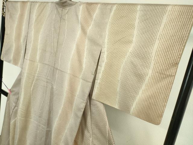 平和屋本店■極上　中国三大刺繍　スワトウ刺繍　汕頭刺繍　本場縞大島紬　よろけ縞　寿紬工場謹製　証紙付き　逸品　DZAA4132kh5